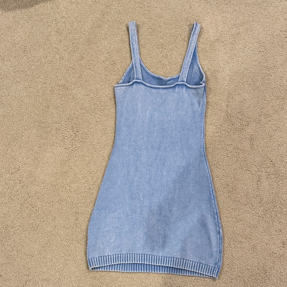 Promesa Light Blue Knit Tank Mini Dress - Picture 4 of 5